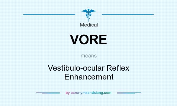 What does VORE mean? It stands for Vestibulo-ocular Reflex Enhancement