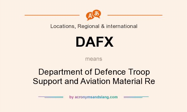 What does DAFX mean? It stands for Department of Defence Troop Support and Aviation Material Re