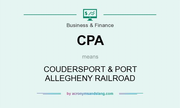 What does CPA mean? It stands for COUDERSPORT & PORT ALLEGHENY RAILROAD