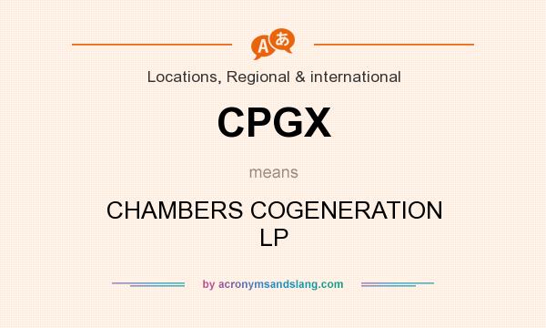 What does CPGX mean? It stands for CHAMBERS COGENERATION LP