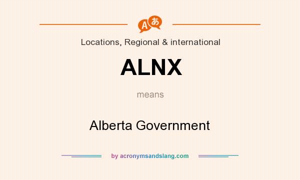 What does ALNX mean? It stands for Alberta Government