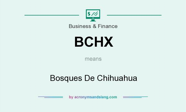 What does BCHX mean? It stands for Bosques De Chihuahua