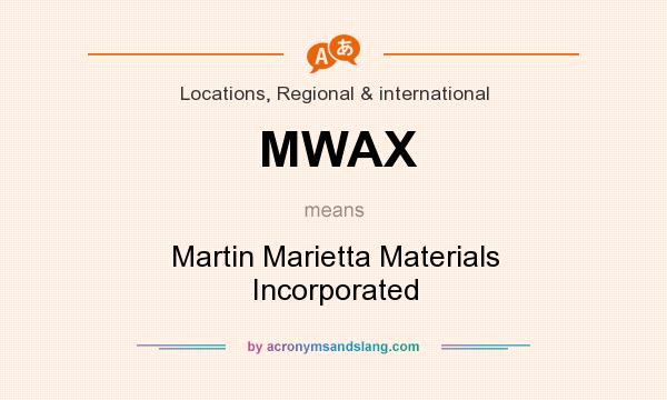 What does MWAX mean? It stands for Martin Marietta Materials Incorporated