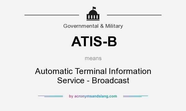 What does ATIS-B mean? It stands for Automatic Terminal Information Service - Broadcast