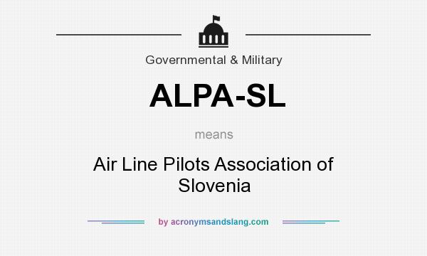 What does ALPA-SL mean? It stands for Air Line Pilots Association of Slovenia