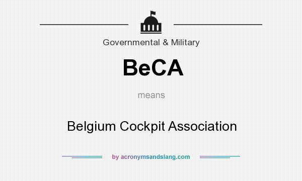 What does BeCA mean? It stands for Belgium Cockpit Association