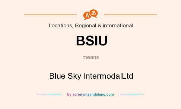 What does BSIU mean? It stands for Blue Sky IntermodalLtd