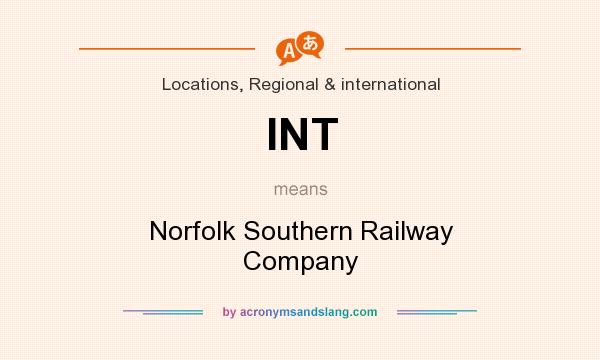 What does INT mean? It stands for Norfolk Southern Railway Company