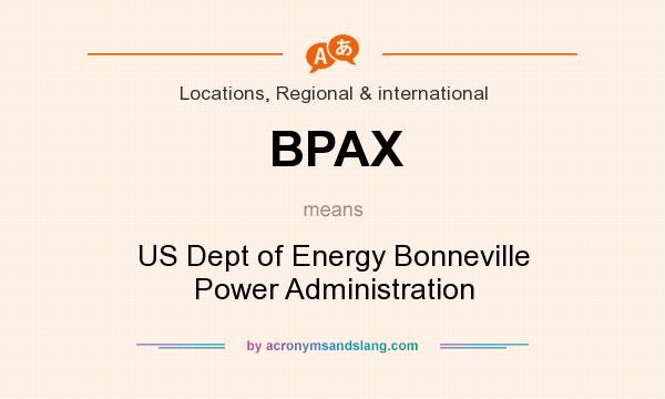 What does BPAX mean? It stands for US Dept of Energy Bonneville Power Administration