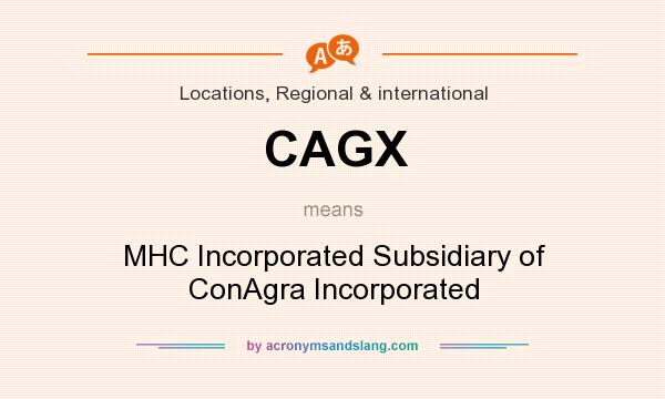 What does CAGX mean? It stands for MHC Incorporated Subsidiary of ConAgra Incorporated
