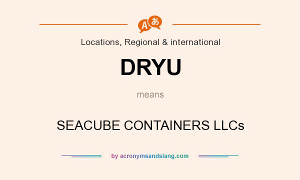 What does DRYU mean? It stands for SEACUBE CONTAINERS LLCs