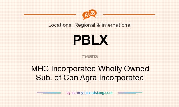 What does PBLX mean? It stands for MHC Incorporated Wholly Owned Sub. of Con Agra Incorporated