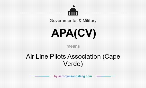 What does APA(CV) mean? It stands for Air Line Pilots Association (Cape Verde)