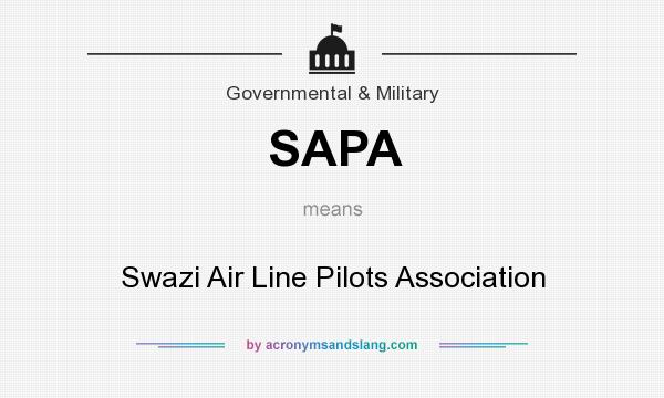 What does SAPA mean? It stands for Swazi Air Line Pilots Association