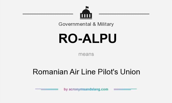 What does RO-ALPU mean? It stands for Romanian Air Line Pilot`s Union