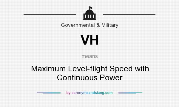 What does VH mean? It stands for Maximum Level-flight Speed with Continuous Power
