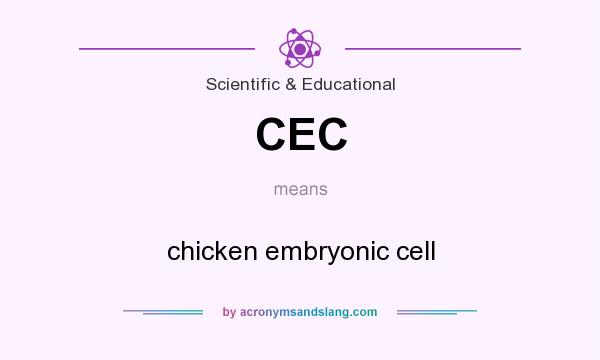 What does CEC mean? It stands for chicken embryonic cell