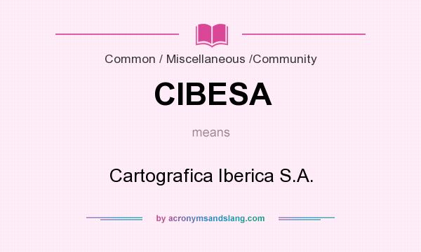 What does CIBESA mean? It stands for Cartografica Iberica S.A.