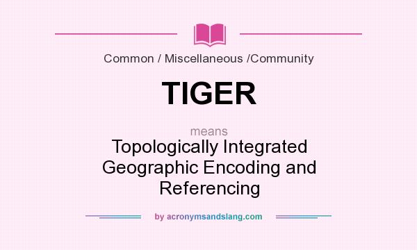 What does TIGER mean? It stands for Topologically Integrated Geographic Encoding and Referencing