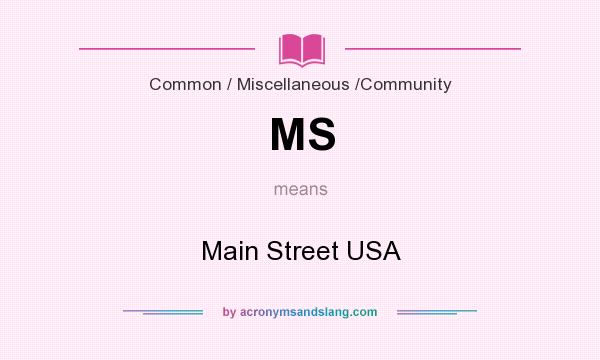 What does MS mean? It stands for Main Street USA
