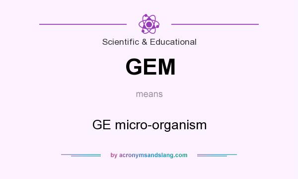 What does GEM mean? It stands for GE micro-organism