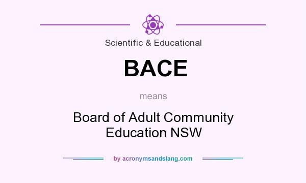 What does BACE mean? It stands for Board of Adult Community Education NSW