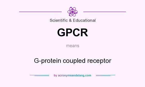 What does GPCR mean? It stands for G-protein coupled receptor