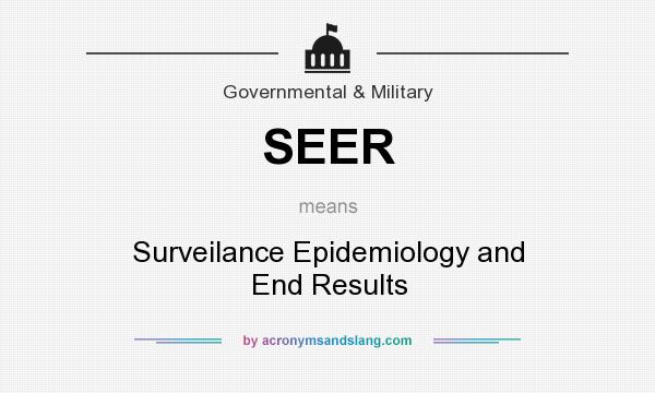 What does SEER mean? It stands for Surveilance Epidemiology and End Results