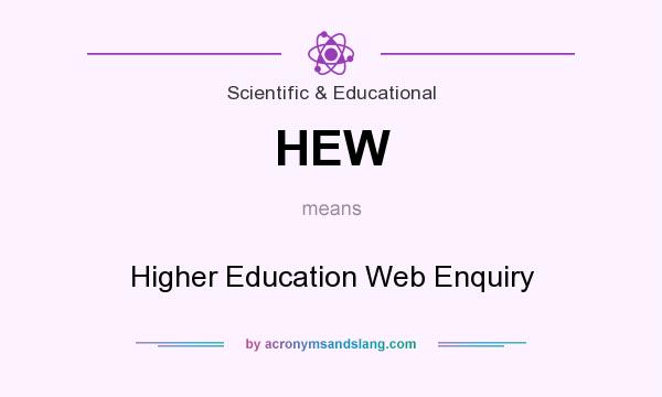 What does HEW mean? It stands for Higher Education Web Enquiry
