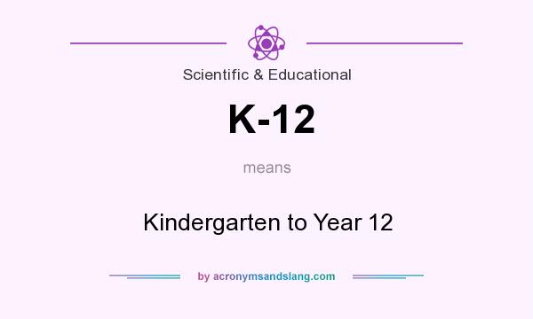 What does K-12 mean? It stands for Kindergarten to Year 12
