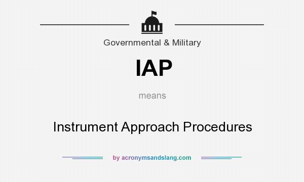 What does IAP mean? It stands for Instrument Approach Procedures