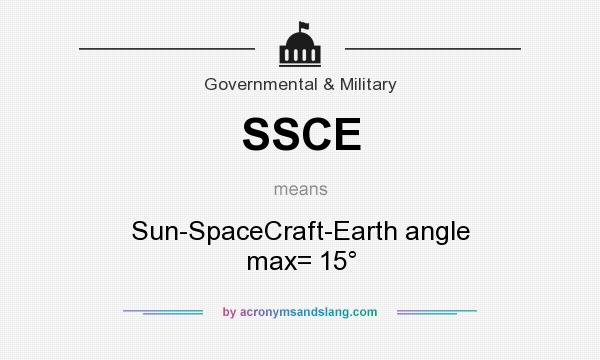 What does SSCE mean? It stands for Sun-SpaceCraft-Earth angle max= 15°