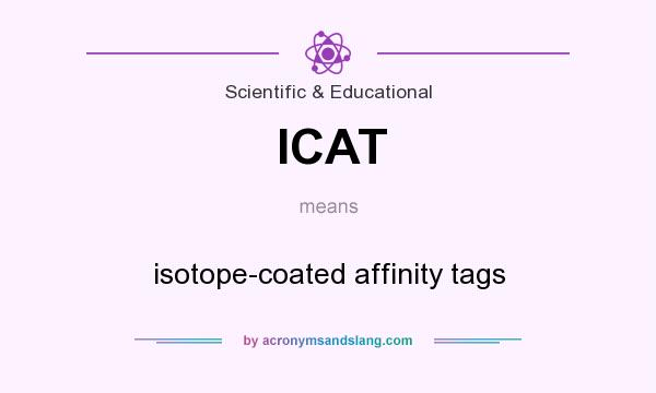 What does ICAT mean? It stands for isotope-coated affinity tags