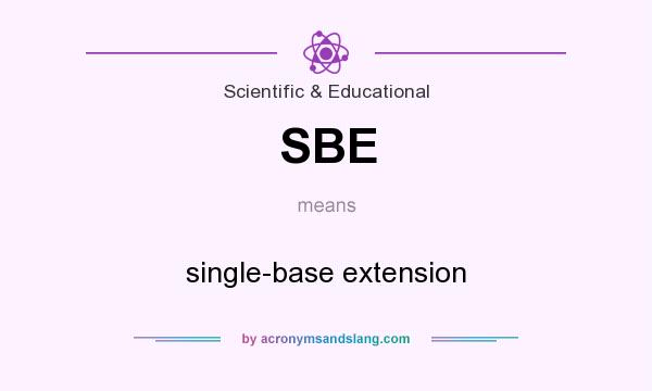What does SBE mean? It stands for single-base extension