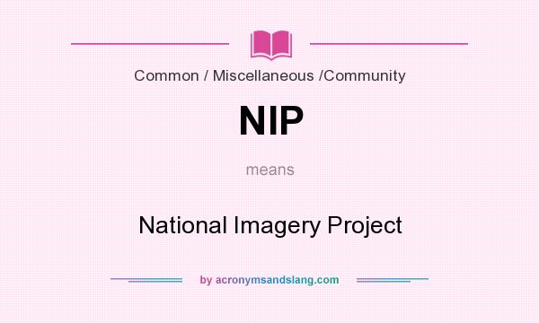 What does NIP mean? It stands for National Imagery Project