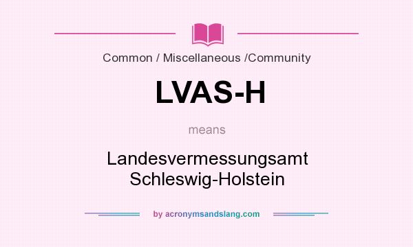 What does LVAS-H mean? It stands for Landesvermessungsamt Schleswig-Holstein