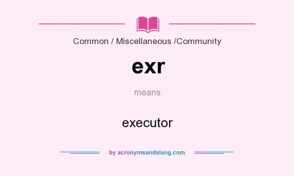 What does exr mean? It stands for executor