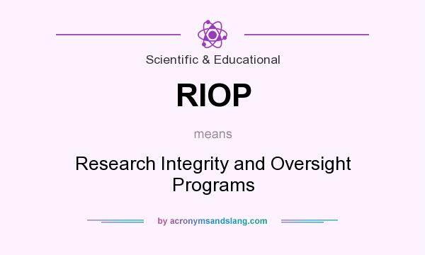 What does RIOP mean? It stands for Research Integrity and Oversight Programs