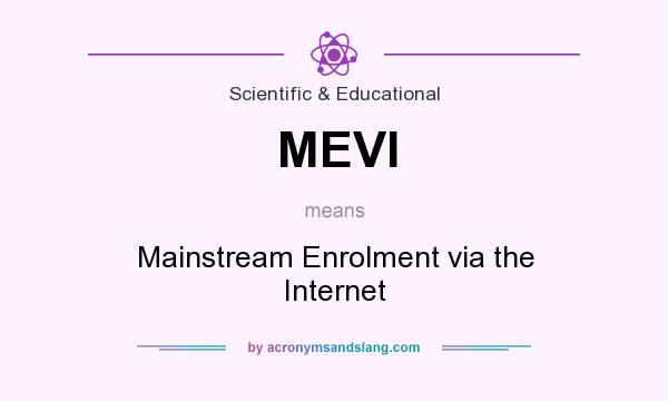 What does MEVI mean? It stands for Mainstream Enrolment via the Internet