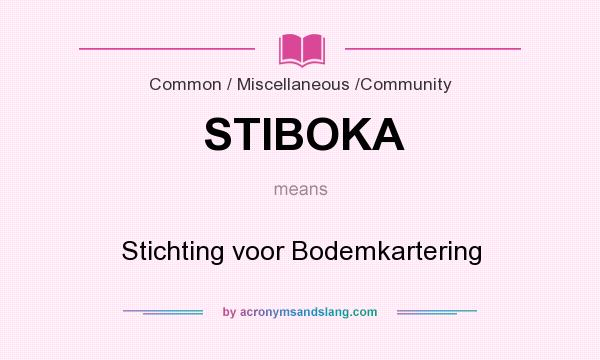What does STIBOKA mean? It stands for Stichting voor Bodemkartering