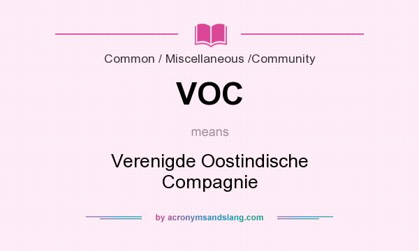 What does VOC mean? It stands for Verenigde Oostindische Compagnie