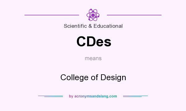 What does CDes mean? It stands for College of Design