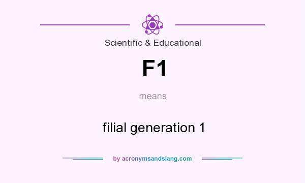 What does F1 mean? It stands for filial generation 1