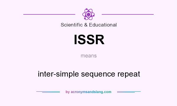 What does ISSR mean? It stands for inter-simple sequence repeat
