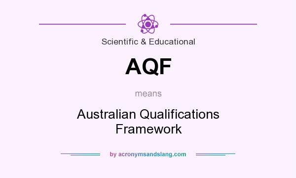 What does AQF mean? It stands for Australian Qualifications Framework