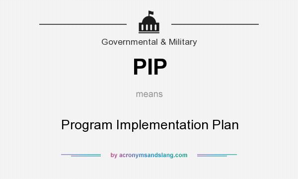 What does PIP mean? It stands for Program Implementation Plan