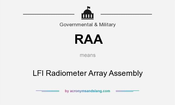 What does RAA mean? It stands for LFI Radiometer Array Assembly