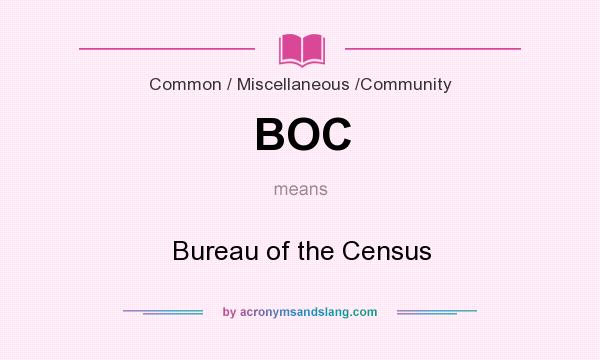 What does BOC mean? It stands for Bureau of the Census