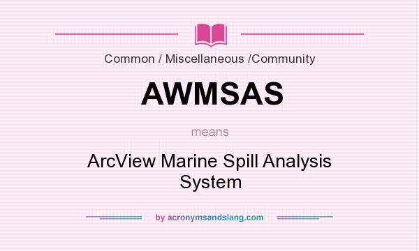 What does AWMSAS mean? It stands for ArcView Marine Spill Analysis System