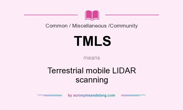 What does TMLS mean? It stands for Terrestrial mobile LIDAR scanning